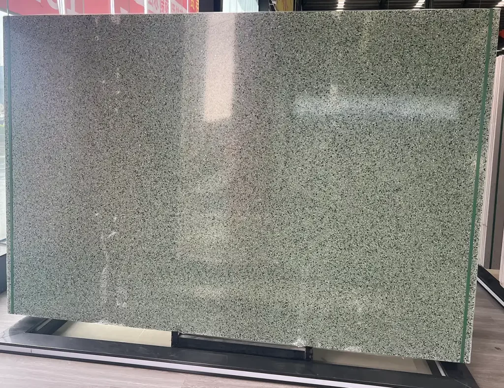green terrazzo slab