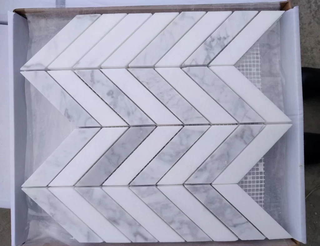 carrara mosaic backsplash